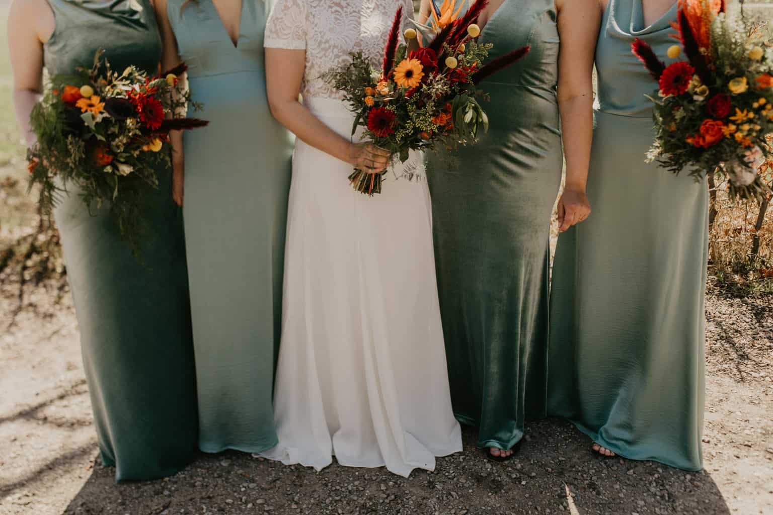 bruidsmeid jurk groene tinten